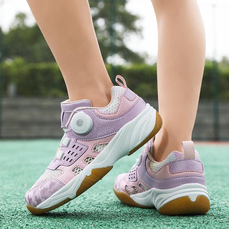 High Quality Pink Tennis Shoes For Girls Professional Badminton Shoes Kids Trainers Knob Breathable Mesh Children's Sports Shoes