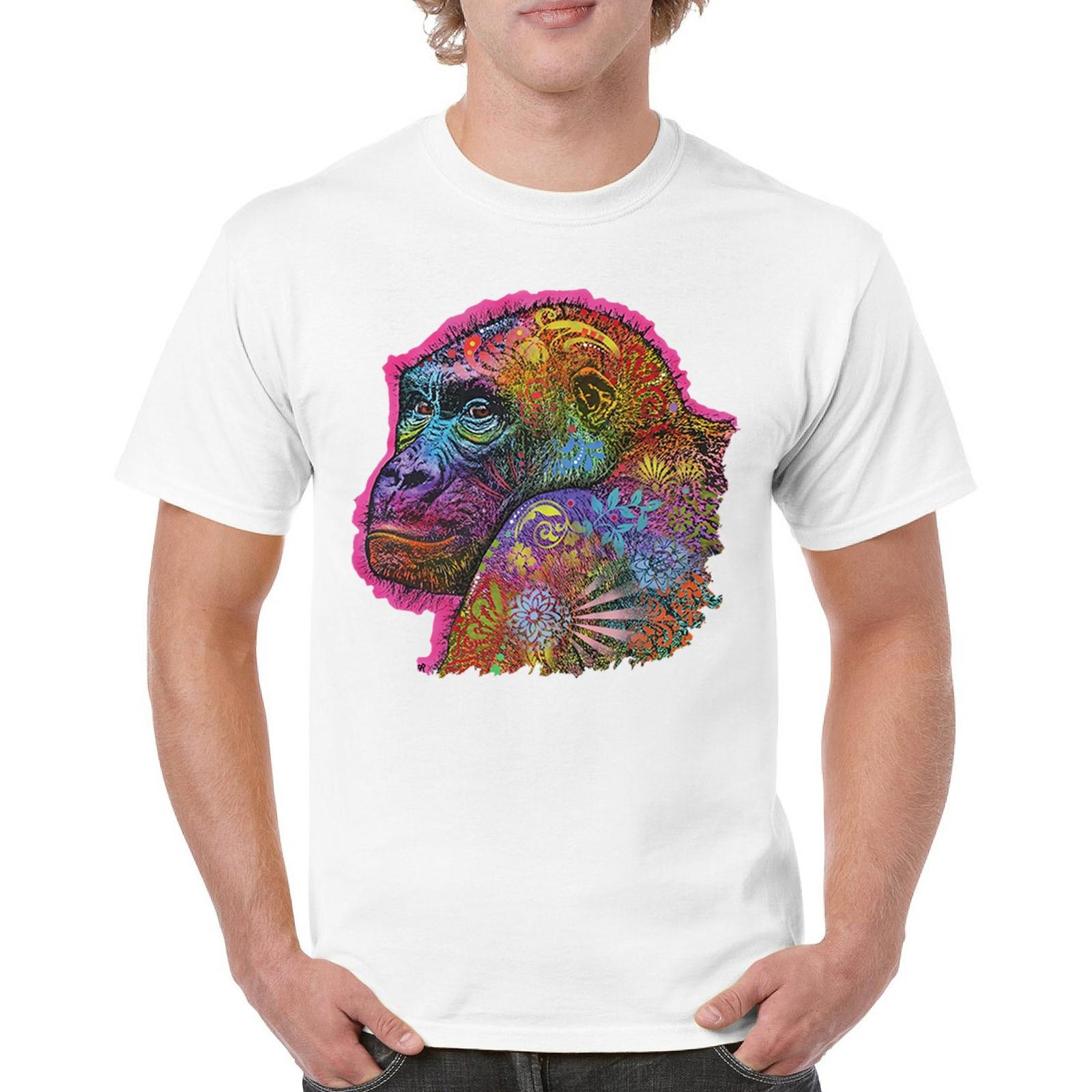 Dean Russo Cute Gorilla T-shirt Colorful Neon Silverback Ape Art Men s Tee S разноцветный