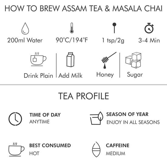 Octavius Indische Tee-Kollektion in handgefertigten Beuteln - 225 g (3 X 75 g je) | Valentinstag Tee-Geschenksets | Indischer Masala