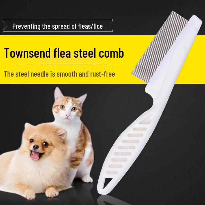 Stainless Steel Pet Flea Comb - Fine Tooth Cat & Dog Grooming Tool
