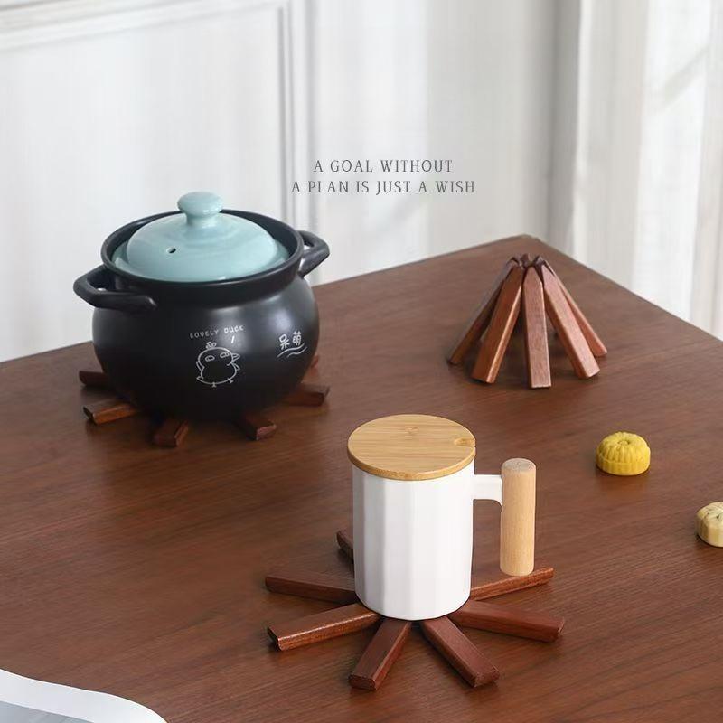 Tree Design Heat Resistant Coaster Set - Natural Wood Placemats for Cups & Bowls, Creative Anti - Scratch  Table  Decor