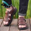 2025 Summer Sandals Men's Soft-soled Open-toed Beach Shoes Breathable and Versatile Middle-aged and Elderly Dad Shoes Sandals