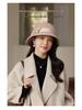 Women's Retro Black Wool Bucket Hat - Autumn/Winter Trendy Japanese Fashion.