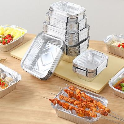 50Pcs 230-700ML Cake Baking Foil Box High-temperature Resistance Grill Catch Tray  BBQ Accessories