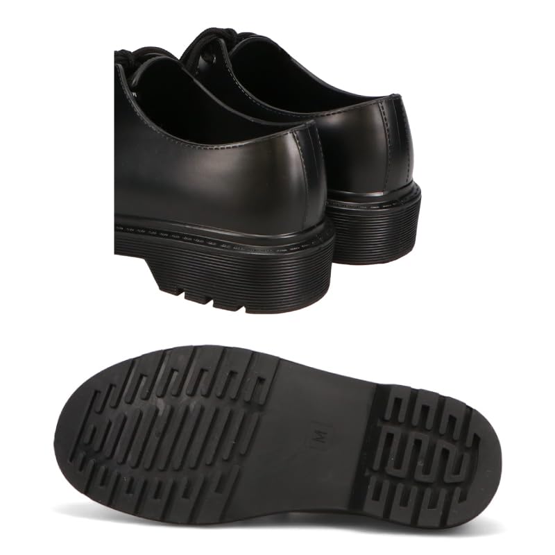 Tank sole lace-up rain shoes/Women's R-1022 BLACK-M