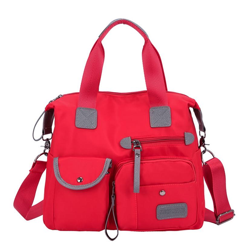

2026 Women Shoulder Bag Nylon Handbags Waterproof Crossbody Bag Large Capacity Multifunctional Tote Travel Messenger красный