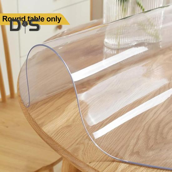 Transparent Dining Table Mat Thickened Visible Round Table Protector Oilproof Non-Slip Heat Resistant Waterproof Table Pad for Coffee Table