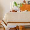 Tassel Tablecloth Linen Textured Table Cover Anti-scratch Table Cloth