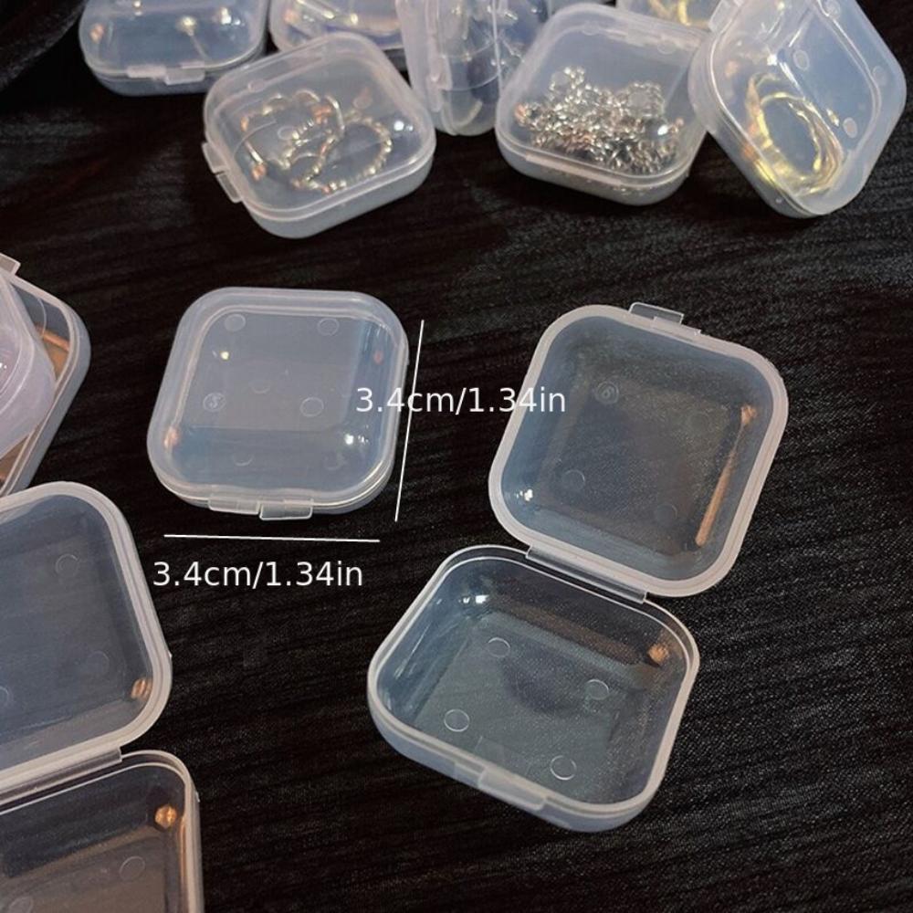Transparent Jewelry Storage Box Multifunctional Mini Storage Earplug Box Portable Ring Earrings Necklace Storage Box