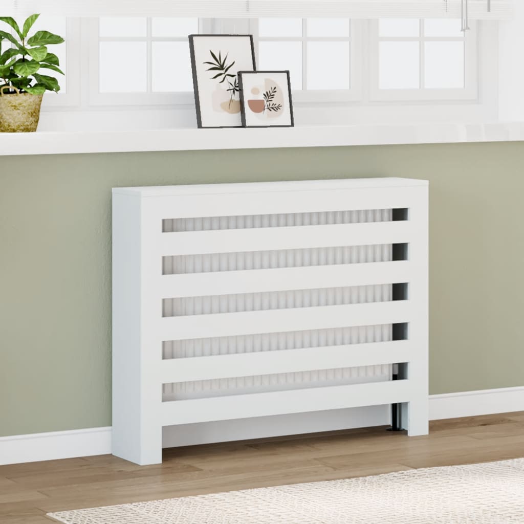 Copritermosifone Bianco 104 x 20 x 82 cm Legno Ingegnerizzato