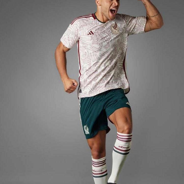 Adidas Mexico 22 Away Authentic Soccer Jersey Wonder White Men Streetwear HD9313