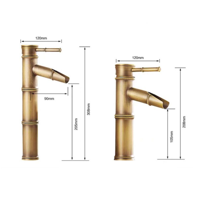 Hot and Cold Water Adjustable Washbasin Faucet Waterfall Antique Sink Faucet