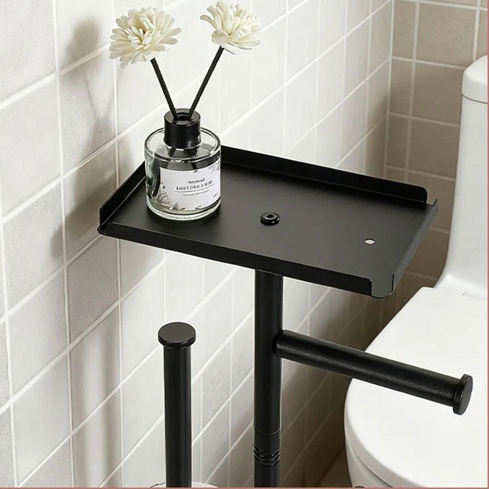 Rust-proof Floor Standing Toilet Roll Holder Freestanding Tissue Dispenser Hotel Bathroom
