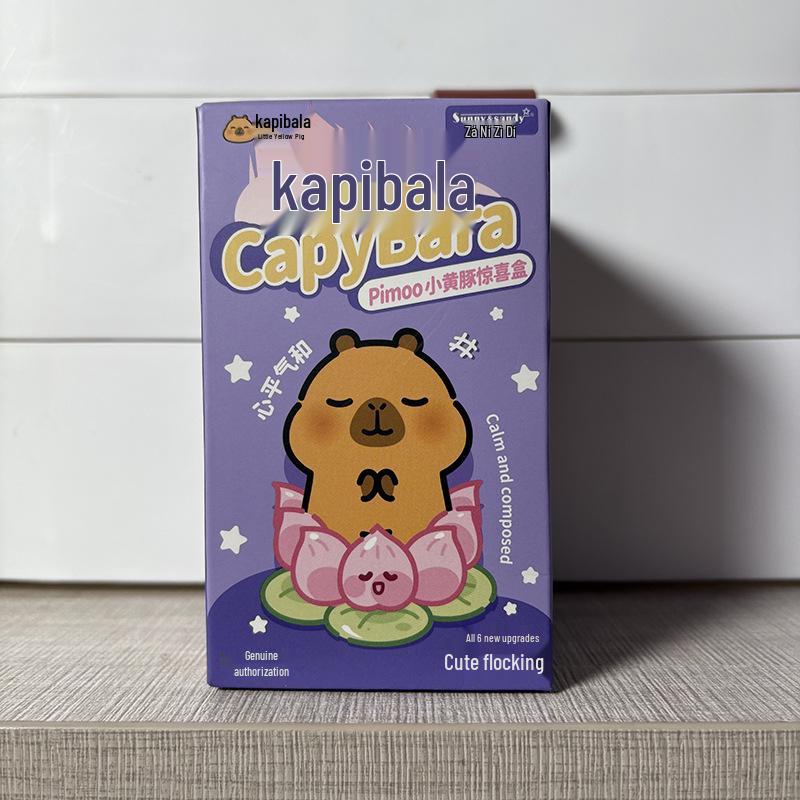 Flocked Capybara & Little Yellow Pig Surprise Box - Trendy Play Figure Gift