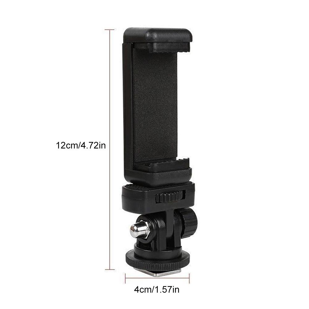 Portable Phone Tripod Holder Clip With Flexible Camera Hot Shoe Mount Cell Phone Tripod Mount Adapter 360 Rotation 180 Flip