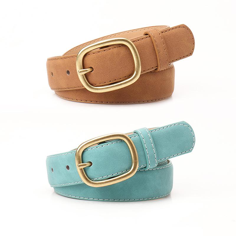 New Fashion Retro Women's Belt, Korean-style Trendy Antique Copper Pin Buckle Belt, Versatile Women's Jeans Belt