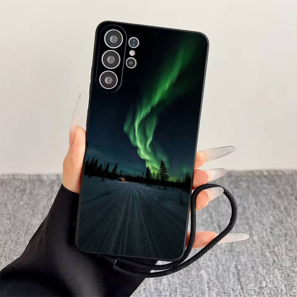 

Northern Lights Phone Case Black Silicone Soft For Samsung S25,S24,S21,S22,S23,S30,Ultra,S20,Plus,Fe,Lite Samsung S24