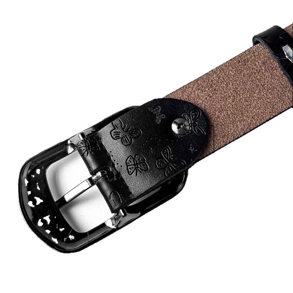 Alloy Pin Buckle Carved Waist Belt Harajuku Punk Waistband Fashion PU Leather Belt  For Women