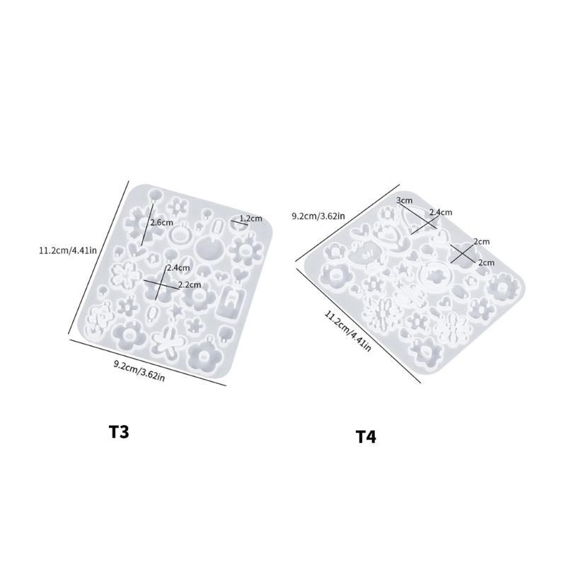 Ear Rings Epoxy Mould Tools/Flower Shaped Earrings Mold Handmade Ear Pendant Silicone Molds for Craft Enthusiasts