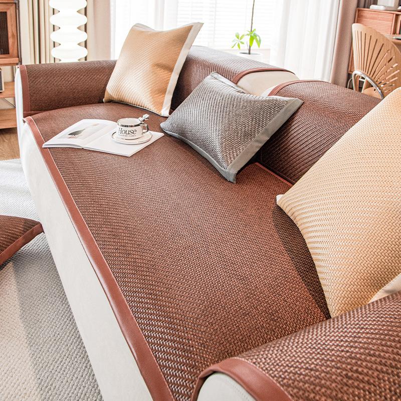 

Подушка для дивана из ротанга, летний прохладный нескользящий летний коврик, чехол для дивана, летний дышащий чехол для дивана в гостиной, полотенце 60*60cm