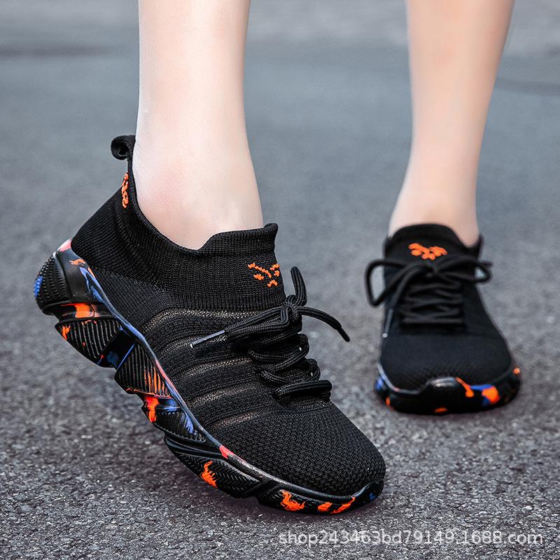 Women s Lightweight Flyknit Mesh Lace-up Sneakers 39