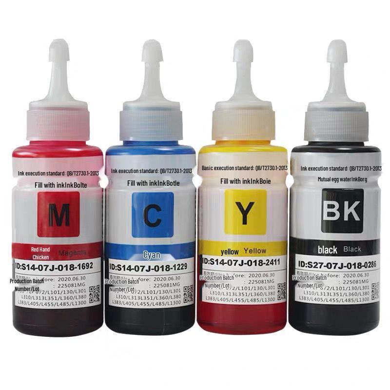 Epson 672 Bläck för L310/L313/L360/L380/L383/L1300/L565 Skrivare, Original Fyra Färger