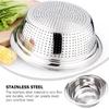 Hemoton Stainless Steel Rice Washing Bowl Kitchen Strainer Colander Bowl Fruit Vegetable Washing Basket for Rice Food Pasta Colander Drain Basket