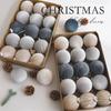 Fabric-Wrapped Christmas Ornament Set: Flocked Balls for Tree Decoration