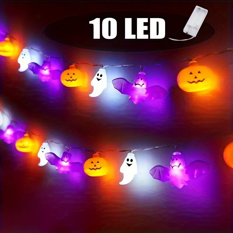 

String Halloween Bat Pumpkin Lantern Lights Spooky Outdoor Indoor Decoration with Glowing Pumpkins, Bats IP44 High Quality, Battery Powered (No Batt 1 String 10 Lights