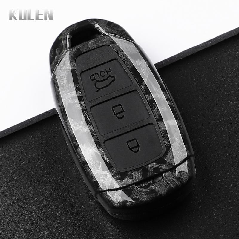 Abs Carbon Fiber Style Car Key Case Cover Hyundai Elantra Grandeur Accent Solaris Sonata Palisade Kona Creta I20 I30 Ix35 Ix25