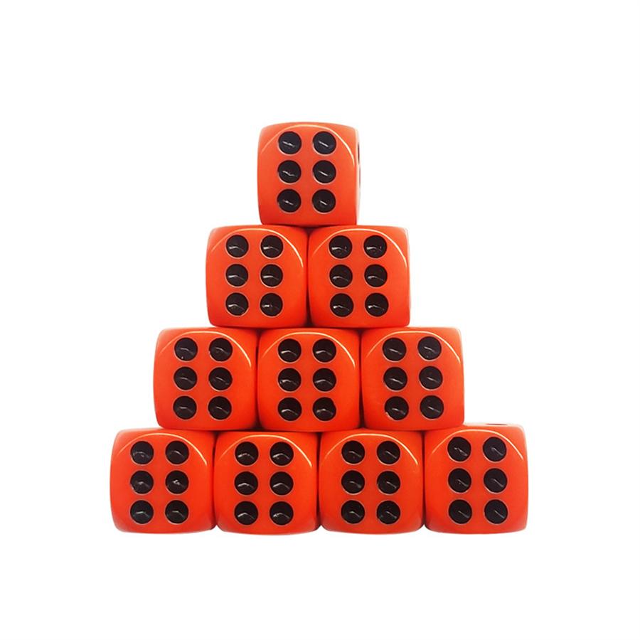 10Pcs 16Mm Solid Color Acrylic Dice Set With Rounded Corners - Dotted Board Game Dice For Casino, Mahjong, Bar, Ktv, Party Games