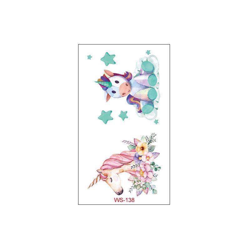 Cross Border Children's Cartoon Unicorn Tattoo Sticker Waterproof Long-lasting Fun Cute Sweat Resistant