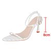 Fashion Sexy Pointed Toe Stiletto Heel Sandals for Women Summer Fashion Ankle Strap Party Dress Shoes Woman Elegant High Heels Sandalias