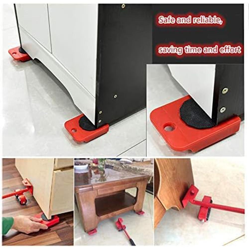 Furniture Mover with Wheels Heavy Duty Furniture Transporter Tool Ergonomic Handle Furniture Lifter and Slides Kit for Carrying