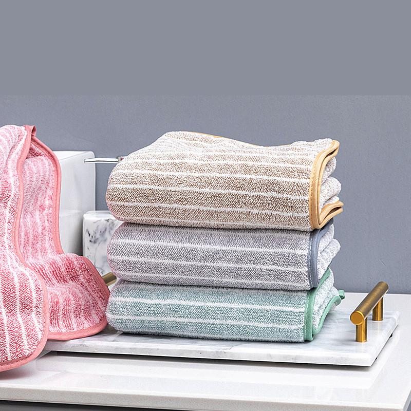 1Pc 34x75cm Coral Velvet Striped Thickened Soft Absorbent Home Bathroom Adult Hand Towel
