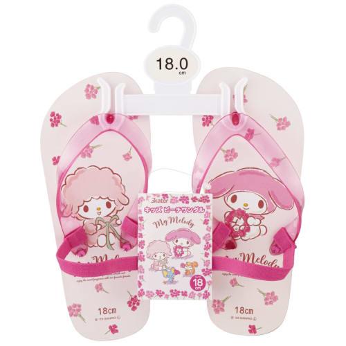 skater kids beach sandals my melody flower art sanrio 18cm sdbe18-a