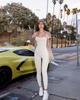 Women's Sleeveless Ribbed Tank Yoga Jumpsuit - Body Shaping Sport Jumpsuit