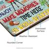 Welcome To Our Patio Vintage Metal Tin Sign - Rustic Wall Art with "Gather with Family & Friends" Design, Perfect for Home Decor