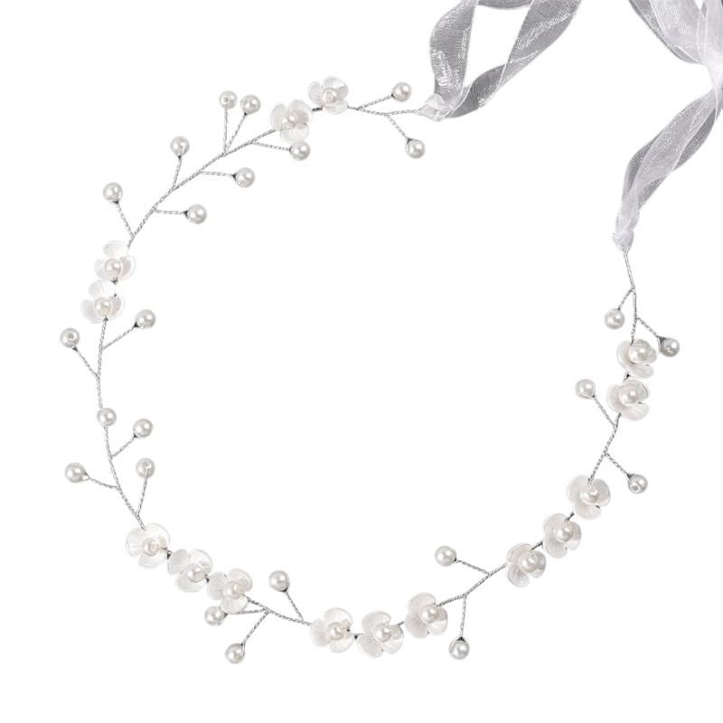 

Bohemian Pearls Hairband Styling Accessories Floral Crownpiece For Wedding Party Festival Event Women Fashion Hair Decors серебряный