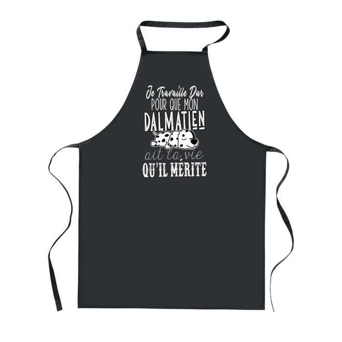 Kitchen Apron - PLANETEE - Dalmatian - Black Dalmatian Pattern - 90x60 Cm - Durable Polyester