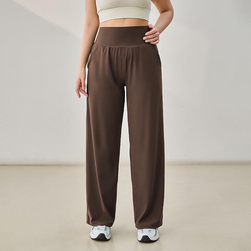 Calças Esportivas Femininas Plus Size de Cintura Alta com Controle da Barriga e Perna Larga para Emagrecimento, Secagem Rápida para Fitness - Outono Inverno