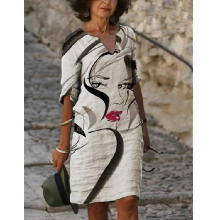 

Women s 2022 Summer Retro Floral Bamboo Linen Short Sleeve Top S