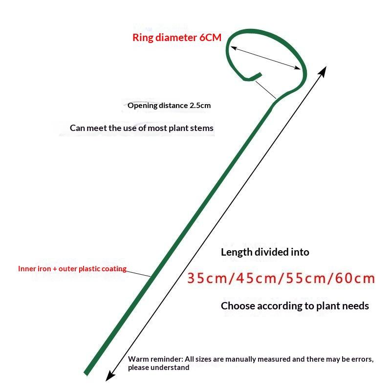 Rust Resistant Metal Plant Support Rods 35/45/55cm Garden Stakes for Flower Stem Climbing Vines Potted Plants