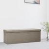 Foldable Storage Bench with Storage Space Taupe Linen Look