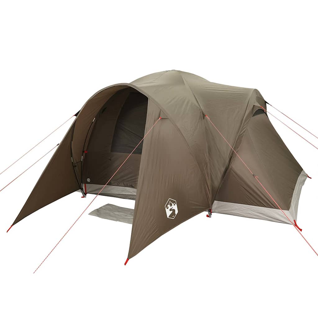 Vidaxl Family Tent, 6-Person, Brown, Green, Waterproof