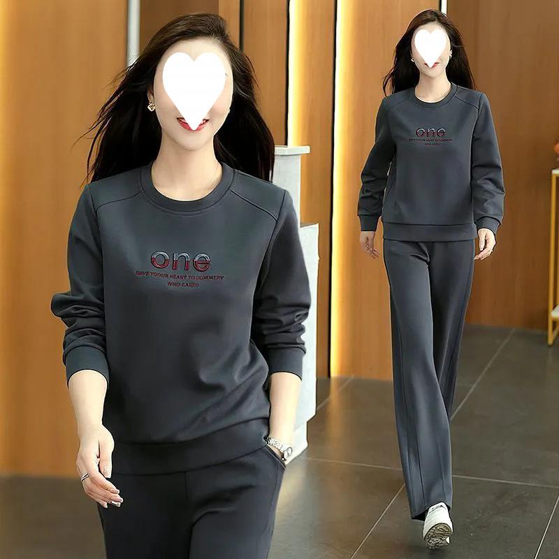 Модный костюм весна-осень для женщин в западном стиле, повседневный, из двух предметов, свободный, приталенный, спортивная одежда M