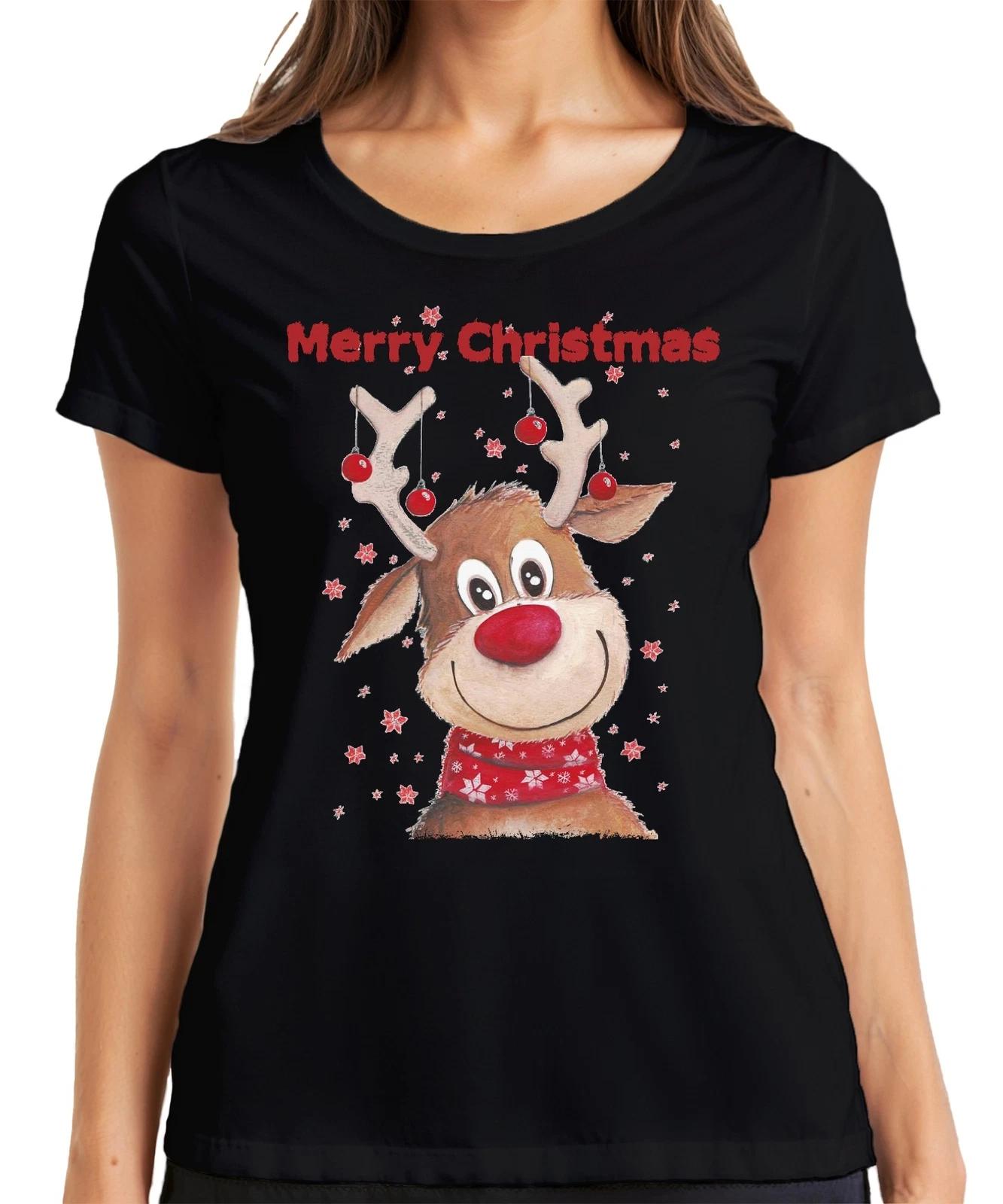 Merry Christmas süßes Rentier - Weihnachten Weihnachtsgeschenk Christmas Damen T XXXXL