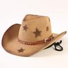 Popular Western Cowboy Straw Hat Men's and Women's Fashion Shade Straw Hat Classic Outdoor Western Cowboy Hat