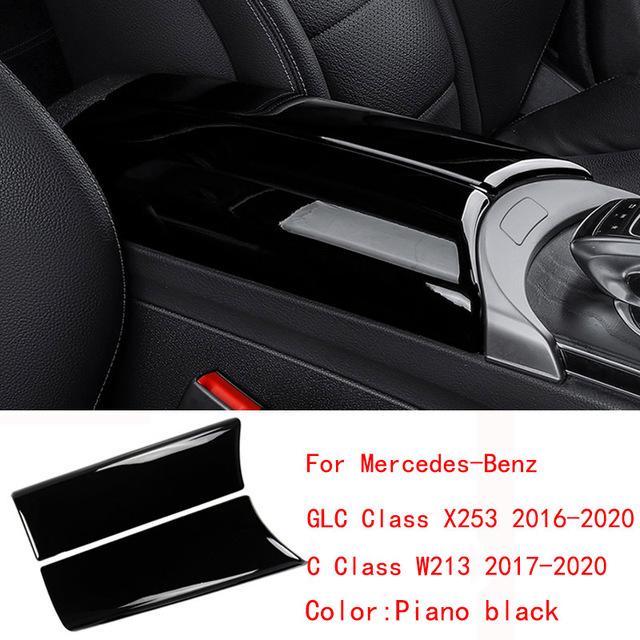 2 * fibra de carbono interior do carro centro braço caixa console caixa de armazenamento guarnição capa para mercedes-benz ce ​​glc classe w213 w205