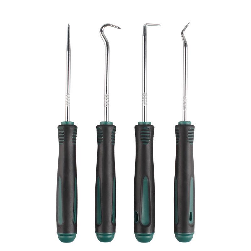 4-Piece Auto Repair Tool Set: Tire Patching, Oil Seal Hook, Screwdriver.